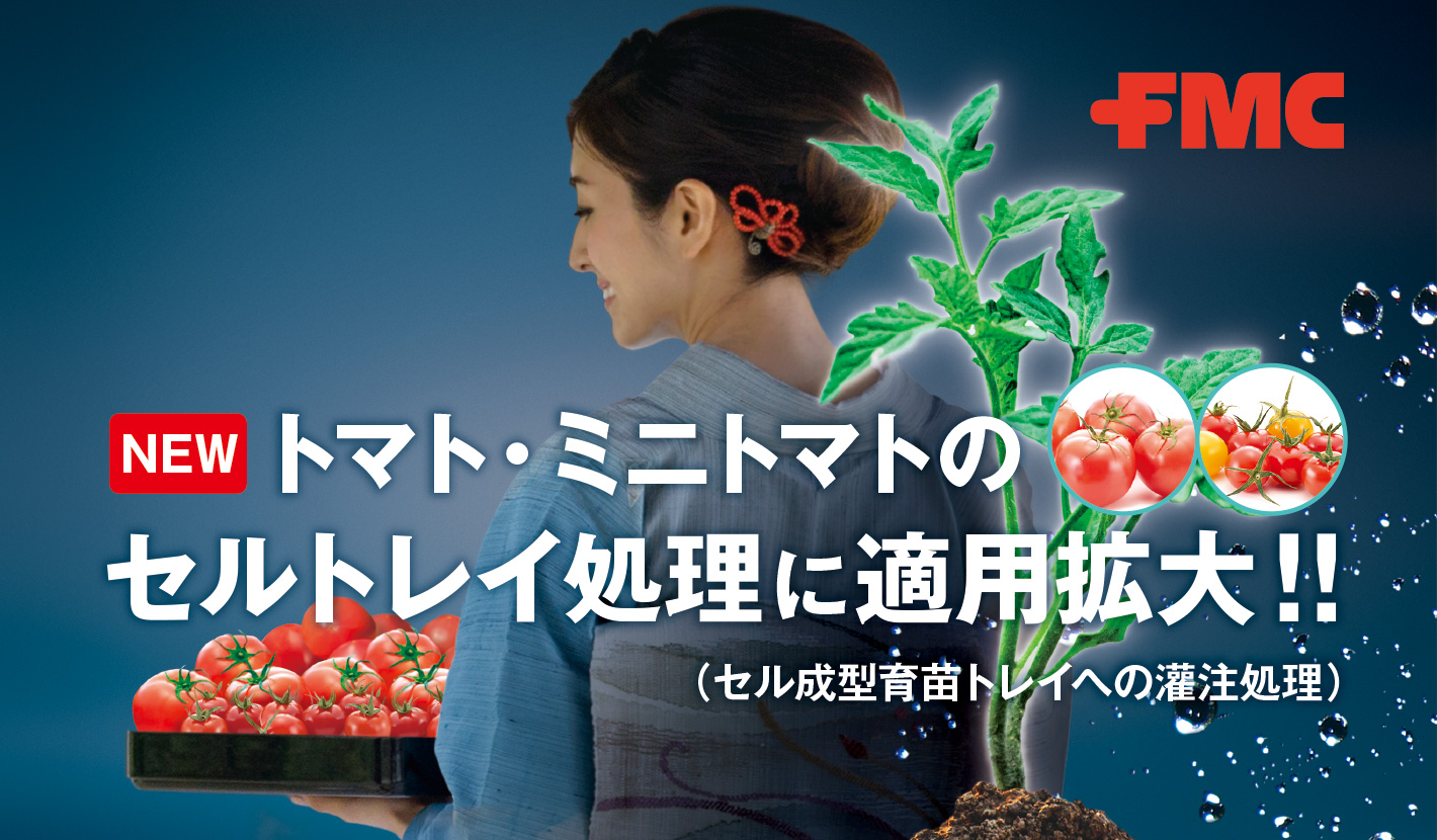 NEW トマト・ミニトマトのセルトレイ処理に適用拡大！！（セル成型育苗トレイへの灌注処理）
