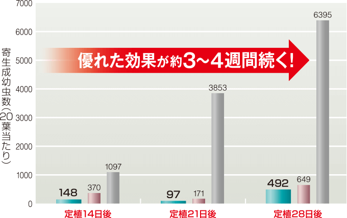 優れた効果が約３～４週間続く！